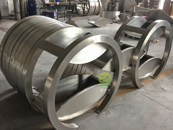 戶外大型不銹鋼異形花盆廠家定制